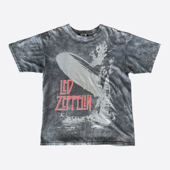 Vintage Grey Stone Dyed Led Zeppelin Graphic T-Shirt - Picture 1 of 3
